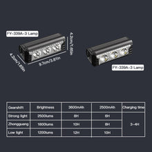 Load image into Gallery viewer, Aluminum Horizontal Mount Bike High-brightness Headlight White Yellow Dual Light Source Type-C Charging Night Riding Warning Light Cycling Accessory