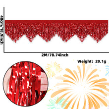 Load image into Gallery viewer, Wave Fringe Rain Curtain Shimmering Foil Tinsel Backdrop Wall Decoration for Birthday Party Wedding Photo Booth DIY Home Decor Celebration Event Supplies