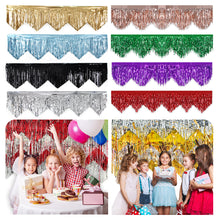 Load image into Gallery viewer, Wave Fringe Rain Curtain Shimmering Foil Tinsel Backdrop Wall Decoration for Birthday Party Wedding Photo Booth DIY Home Decor Celebration Event Supplies