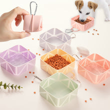 Load image into Gallery viewer, Outdoor Collapsible Silicone Pet Bowl with Carabiner Leak-proof Lightweight Bowl for Water and Food Camping Bowl