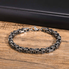 Load image into Gallery viewer, Vintage Punk Byzantine Bracelet Chunky Oxidized Metal Chain Wristband Retro Rock Cool Fashion Jewelry Accessories Gift For Men