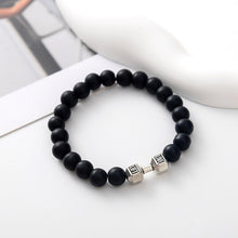 Load image into Gallery viewer, Vintage Natural Volcanic Stone Bead Bracelet Alloy Dumbbell Barbell Pendant Matte Fitness Fashion Jewelry Gift For Men Women