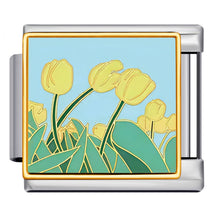 Load image into Gallery viewer, 9mm Stainless Steel DIY Bracelet Accessories Gold Flower Italian Charm Links Rose Sunflower Sweet Summer Floral Charms