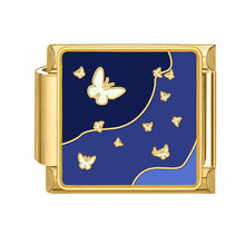 Load image into Gallery viewer, 9mm Stainless Steel DIY Accessories Gold Italian Charm Links Moon Flower Ocean Fashion Jewelry Bracelet Accessories
