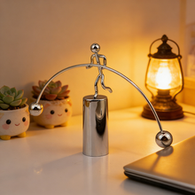 Load image into Gallery viewer, Creative Meatl Figure Weightlifting Balance Craft Ornament Swinging Balance Ball Toy Desk Decoration Home Office Stress Relief