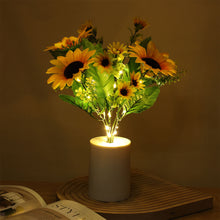 Load image into Gallery viewer, Artificial Flower Night Light Simulation Sunflower Tulip Potted Lamp Warm Glow Bedroom Home Decor Festival Gift for Women Kids