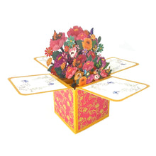 Load image into Gallery viewer, 3D Dimensional Box Greeting Card Flower Butterfly Design for Valentine's Day Birthday Mother’s Day Festival Handmade Paper Art Gift for Her Friend Lover