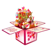 Load image into Gallery viewer, 3D Stand-up Birthday Greeting Card Paper Card for Friend Family Gift Surprise Party Decoration