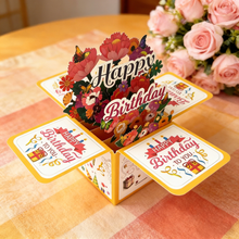 Load image into Gallery viewer, 3D Stand-up Birthday Greeting Card Paper Card for Friend Family Gift Surprise Party Decoration