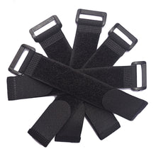 Load image into Gallery viewer, 10PCS Self-Adhesive Fabric Fastener Strip for Fishing Rod Hook and Loop Tie with Buckle Fishing Tackle Cable Management Binding Strap