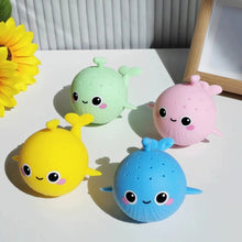 Load image into Gallery viewer, Soft Sponge Whale Bath Toy Water Absorbing Squeeze Stress Relief Toy Children Water Play Accessory