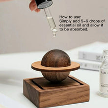 Load image into Gallery viewer, Walnut Wood Jupiter Orbit Diffuser Planetary Aromatherapy Incense Ornament Creative Home Dorm Decoration