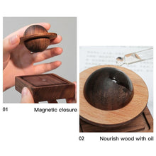 Load image into Gallery viewer, Walnut Wood Jupiter Orbit Diffuser Planetary Aromatherapy Incense Ornament Creative Home Dorm Decoration