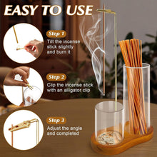 Load image into Gallery viewer, 2 In 1 Incense Holder Removable Glass Ash Catcher Anti Ash Flying Incense Burner Multifunctional Incense Stick Organizer Home Decoration