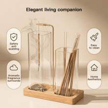 Load image into Gallery viewer, 2 In 1 Incense Holder Removable Glass Ash Catcher Anti Ash Flying Incense Burner Multifunctional Incense Stick Organizer Home Decoration