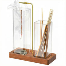 Load image into Gallery viewer, 2 In 1 Incense Holder Removable Glass Ash Catcher Anti Ash Flying Incense Burner Multifunctional Incense Stick Organizer Home Decoration