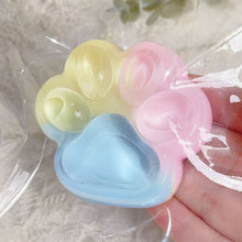Load image into Gallery viewer, Three Color Rainbow Cat Paw Slow Rebound Squishy Toy Soft Pinch Stress Relief Squeeze Toy For Kids Adults Gift