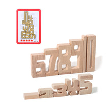Load image into Gallery viewer, Wooden Number Blocks 3D Puzzle Balance Game Educational Toy Montessori Math Toy Number Cognition Stacking Toy For Kid