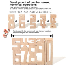 Load image into Gallery viewer, Wooden Number Blocks 3D Puzzle Balance Game Educational Toy Montessori Math Toy Number Cognition Stacking Toy For Kid