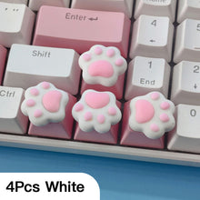 Load image into Gallery viewer, 1/4Pcs Lovely Cat Claw Keycaps Cross Axis Key Cap Pink White Cartoon DIY Decoration For Mechanical Keyboard Arrow Keys