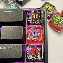 Load image into Gallery viewer, Evil Eyes Cartoon Epoxy Resin Keycaps Mechanical Keyboard Buttons Replacement Bottom Keycap Gift