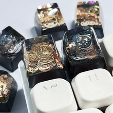 Load image into Gallery viewer, Black Gold Resin Keycaps Handmade Gear Punk Style Esc Single Keycap Fit For Cross Shaft Mechanical Keyboard