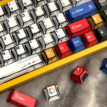 Load image into Gallery viewer, Comic Style PBT Keycaps 136 Keys Full Set Minimalist Colorful For Gaming Mechanical Keyboard