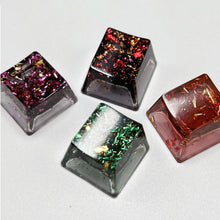 Load image into Gallery viewer, Resin Metal Gold Foil Paper Light-Transmitting Keycaps Cross Shaft Mechanical Keyboard Keycaps Gaming Keyboard Accessories