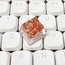 Load image into Gallery viewer, Resin Metal Gold Foil Paper Light-Transmitting Keycaps Cross Shaft Mechanical Keyboard Keycaps Gaming Keyboard Accessories