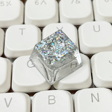 Load image into Gallery viewer, Resin Metal Gold Foil Paper Light-Transmitting Keycaps Cross Shaft Mechanical Keyboard Keycaps Gaming Keyboard Accessories