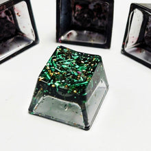 Load image into Gallery viewer, Resin Metal Gold Foil Paper Light-Transmitting Keycaps Cross Shaft Mechanical Keyboard Keycaps Gaming Keyboard Accessories