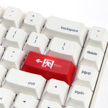 Load image into Gallery viewer, ABS Oem Height Enter Backspace Keycaps Red Black Safety Exit Sign Replacement Mechanical Keyboard Key Caps