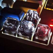 Load image into Gallery viewer, Natural Scenery Resin Keycaps Handmade Fuji Snow Mountain Transparent Cross Shaft Keycap For Mechanical Keyboard