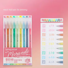Load image into Gallery viewer, 9Pcs/Set Colorful Morandi Gel Pen 0.9mm Retro Color Ink Pen For DIY Graffiti Drawing Handbook Student School Art Supplies