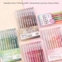 Load image into Gallery viewer, 9Pcs/Set Colorful Morandi Gel Pen 0.9mm Retro Color Ink Pen For DIY Graffiti Drawing Handbook Student School Art Supplies
