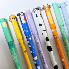 Load image into Gallery viewer, 8Pcs Cute 3D Animal Erasable Gel Pen 0.7mm Fine Tip Colorful Ballpoint Pen For School Office Supplies Stationery