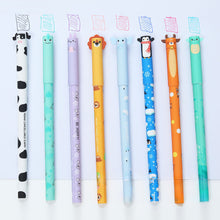 Load image into Gallery viewer, 8Pcs Cute 3D Animal Erasable Gel Pen 0.7mm Fine Tip Colorful Ballpoint Pen For School Office Supplies Stationery