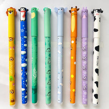 Load image into Gallery viewer, 8Pcs Cute 3D Animal Erasable Gel Pen 0.7mm Fine Tip Colorful Ballpoint Pen For School Office Supplies Stationery