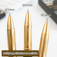 Load image into Gallery viewer, 5Pcs Black Golden Large Capacity Gel Pen 0.5mm 0.7mm 1.0mm Black Ink Signature Pen For School Office Business Stationery Supplies