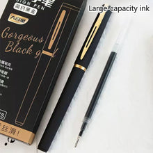 Load image into Gallery viewer, 5Pcs Black Golden Large Capacity Gel Pen 0.5mm 0.7mm 1.0mm Black Ink Signature Pen For School Office Business Stationery Supplies