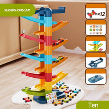 Load image into Gallery viewer, Multi Layer Cartoon Gliding Track Car Inertia Racing Toy Children Puzzle Slide Car For Kids