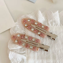 Load image into Gallery viewer, Acetate Pink Diamond Butterfly Flower Hairpin Seamless Bangs Duckbill Clip Exquisite Hair Accessories For Women