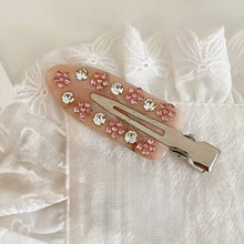 Load image into Gallery viewer, Acetate Pink Diamond Butterfly Flower Hairpin Seamless Bangs Duckbill Clip Exquisite Hair Accessories For Women