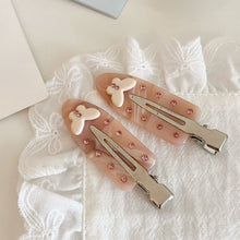 Load image into Gallery viewer, Acetate Pink Diamond Butterfly Flower Hairpin Seamless Bangs Duckbill Clip Exquisite Hair Accessories For Women