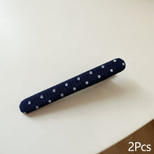 Load image into Gallery viewer, 2Pcs Vintage Dark Blue Polka Dot Fabric Hair Clip Hairpins Handmade Bangs Side Hair Accessories For Women Girls