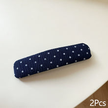 Load image into Gallery viewer, 2Pcs Vintage Dark Blue Polka Dot Fabric Hair Clip Hairpins Handmade Bangs Side Hair Accessories For Women Girls