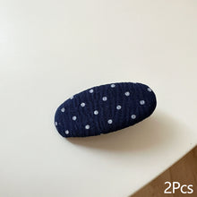 Load image into Gallery viewer, 2Pcs Vintage Dark Blue Polka Dot Fabric Hair Clip Hairpins Handmade Bangs Side Hair Accessories For Women Girls