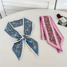 Load image into Gallery viewer, Fashion Double Sided Skinny Silk Scarf Paisley Long Neck Scarf Bag Handle Ribbon Wristband Hair Accessories For Women