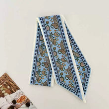 Load image into Gallery viewer, Fashion Double Sided Skinny Silk Scarf Paisley Long Neck Scarf Bag Handle Ribbon Wristband Hair Accessories For Women