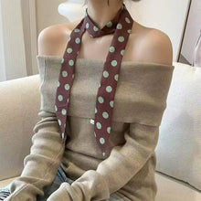 Load image into Gallery viewer, Polka Dot Striped Print Skinny Long Narrow Scarf Multi Use Neck Hair Bag Decoration Wristband Hair Accessory For Women